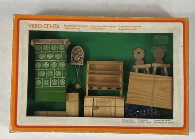 Vero Centa Puppenmöbel Küche 2291 DDR OVP Puppenhaus Zubehör Holz Neu Rarität - Bild 1 von 4