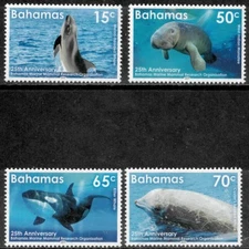 Bahamas 2019 - Marine Life Whales - Set of 4 Stamps - MNH