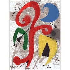 MIRO Joan - Original Lithograph "Garden in Moonlight" 33x24cm - 1973