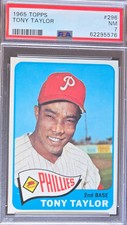1965 Topps #296 Tony Taylor - Philadelphia Phillies - PSA 7 NM
