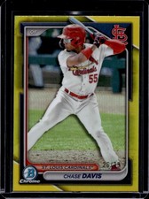 2024 Bowman Chrome Chase Davis Prospects Yellow Refractor #/75 Cardinals
