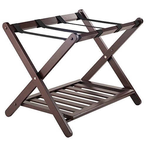 CAPPUCCINO - WINSOME REMY LUGGAGE RACK WITH STORAGE, NO ASSEMBLY 40436
