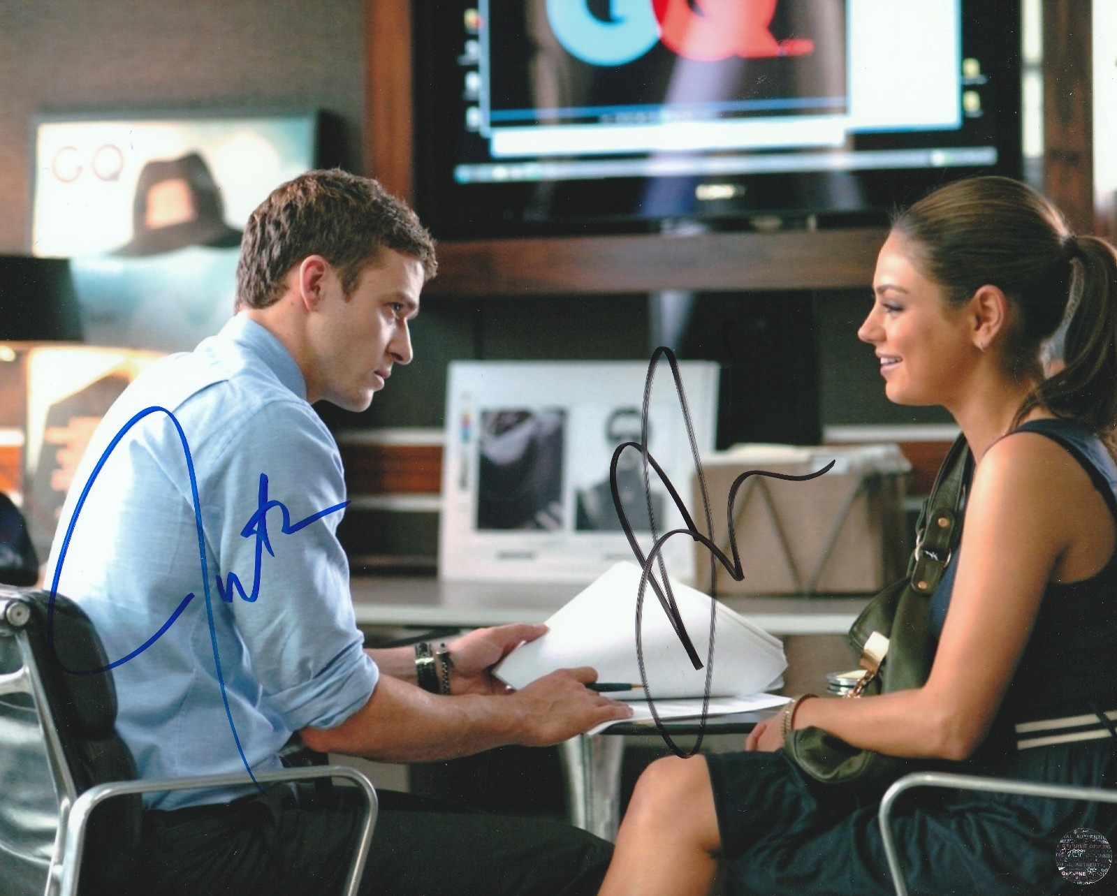 Justin Timberlake & Mila Kunis Autographed Friends with Benefits 8x10 Photo/COA