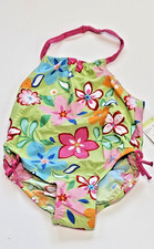OSHKOSH B'gosh Little Girls Size 4 Green Floral Swimsuit 1 Pc Halter NWT