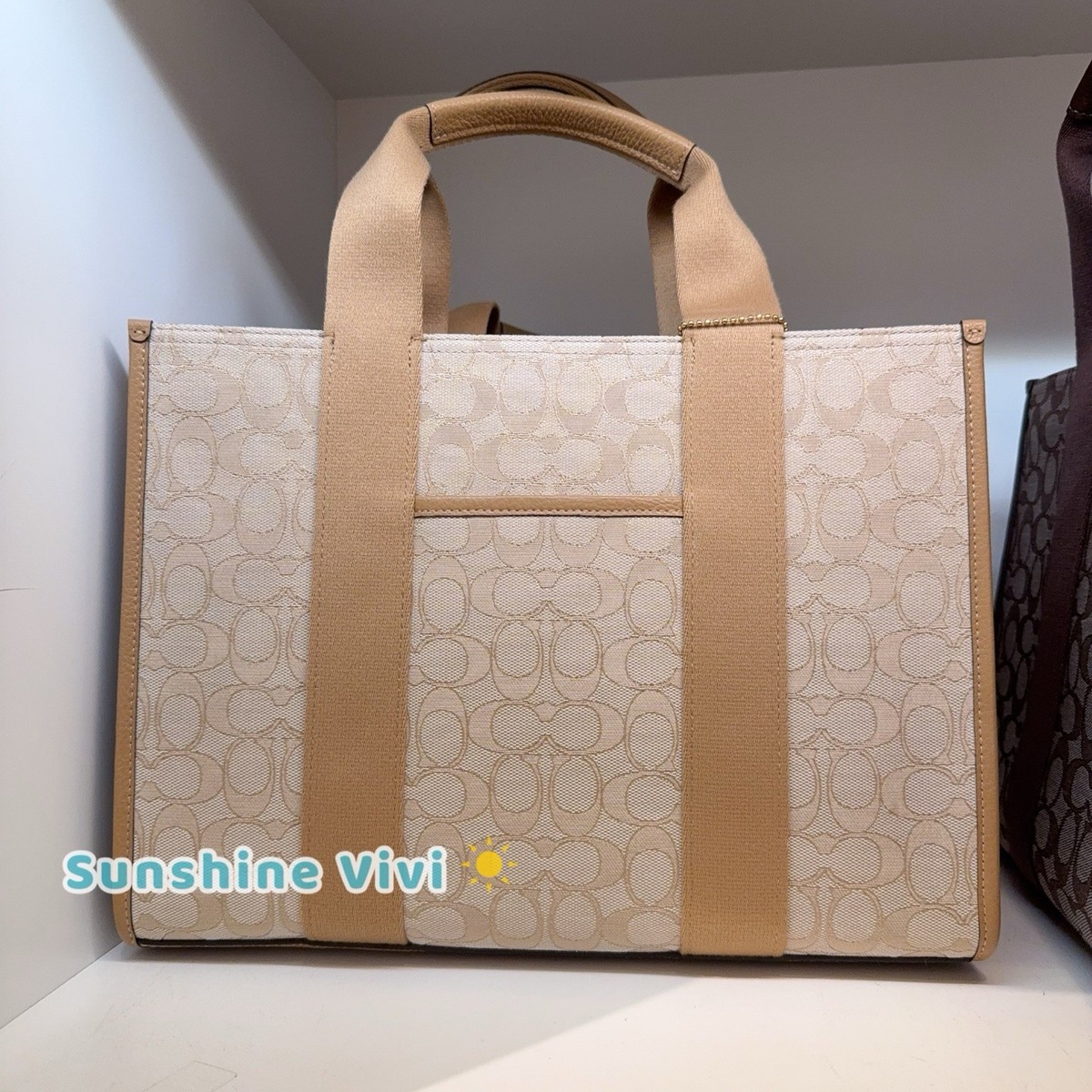 NWT Coach Smith Tote Bag In Signature Jacquard CY367 LIGHT KHAKI