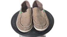 Sanuk Men's Tan Canvas Slip-On Loafers Size 9 Casual All Season