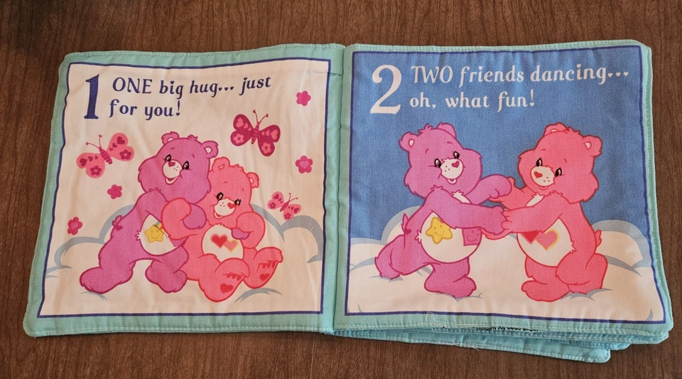 Vintage Care Bears Counting Cloth Book Retro Nostalgia Baby Room Cranston Fabric - Image 2 of 4
