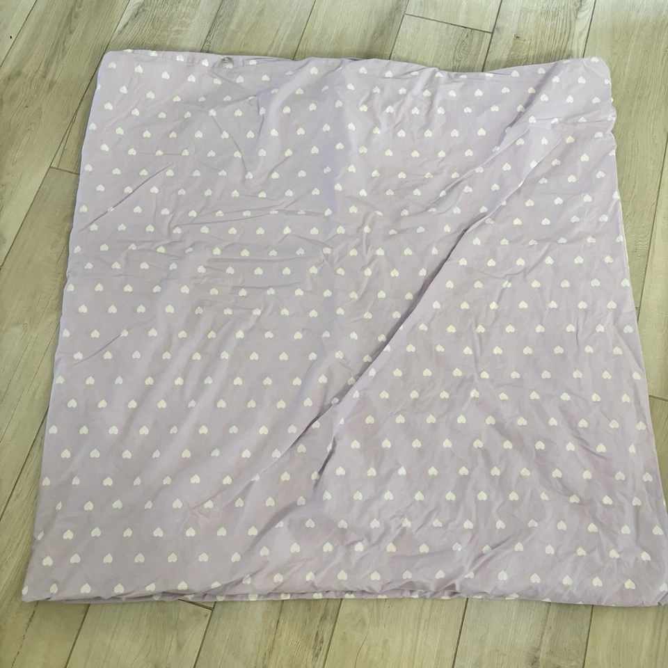 Funda nórdica POTTERY BARN KIDS corazón lavanda y corazones algodón orgánico completa/reina Foto 2 de 4