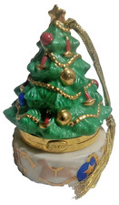 Lenox Christmas Tree Trinket Box Ornament Bone China 2003 Treasures Collection