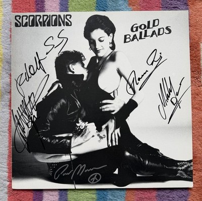 SCORPIONS  5 X AUTOGRAMM AUF LP COVER VINYL ''GOLD BALLADS'' ORIGINAL in person