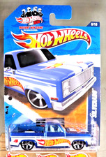 2011 Hot Wheels #156 HW Racing 6/10 ‘83 CHEVY SILVERADO Blue w/Chrome MC5 Spokes