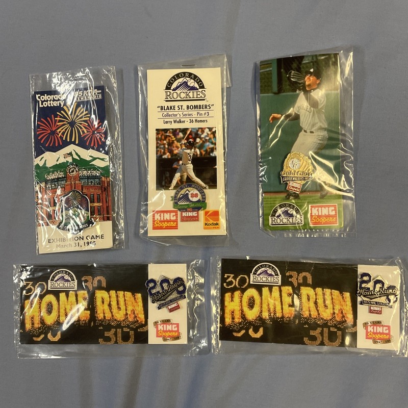 Great Lot Of Colorado Rockies Pins 1990s Larry Walker Home Run Collectible MLB