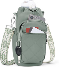 Water Bottle Carrier Bag with Strap, Water Bottle Purse with Phone Pocket 40oz f