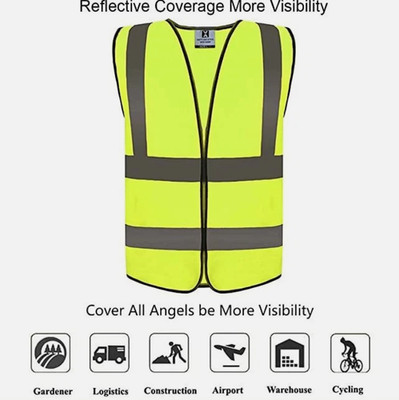Reißverschluss Executive Hi Viz Weste High Vis Weste gelb Reißverschluss reflektierend