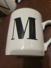 THRESHOLD MONOGRAMMED  M  COFFEE CUP,  GOLD A...