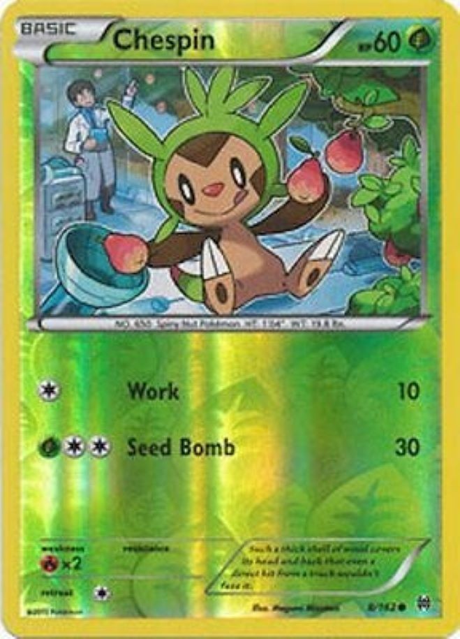 1x Chespin | XY - BREAKthrough | 8/162 | Common | Reverse Holo | LP | Pokemon