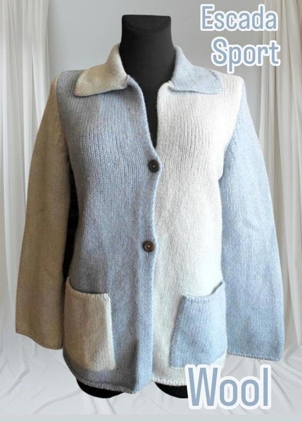 Women Escada Sweater Blue Wool 38 / M / 46