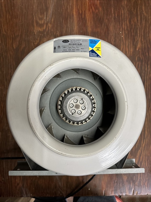 Can-fan 8” RS-8HO-NJB Inline Fan High Output Fan Grow Room Ventilation Hydro