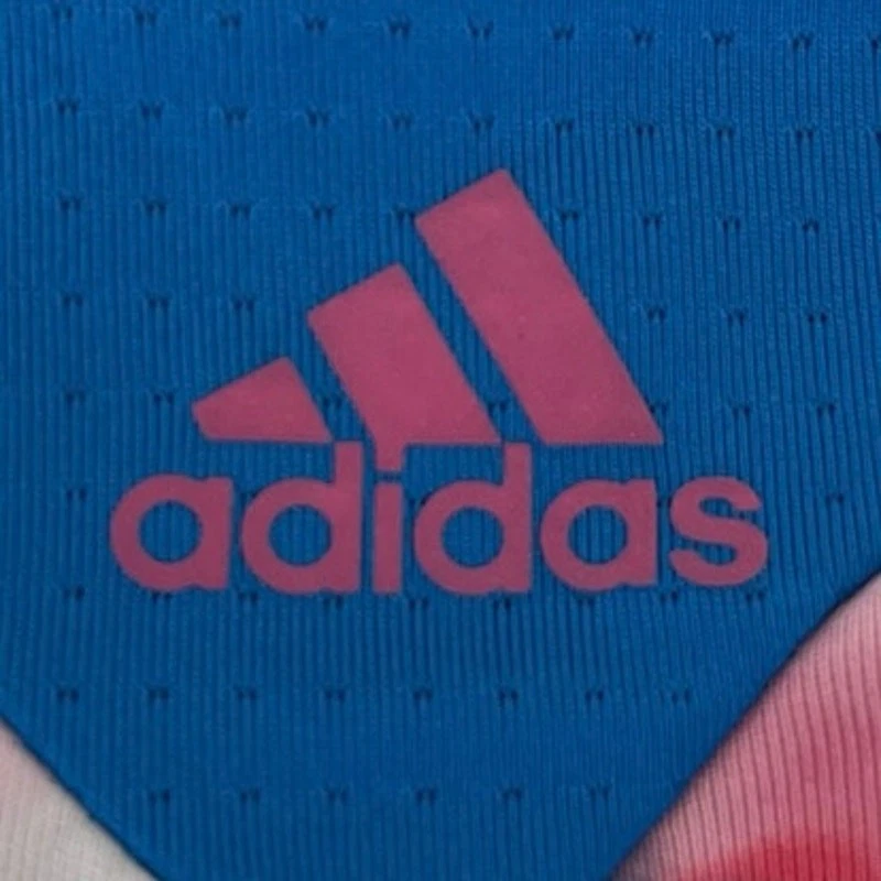 阿迪达斯蓝色粉红色领带染料方领十字背运动运动文胸作物上衣 XS — 第 3/3 张图片