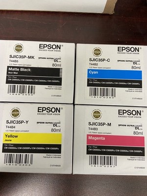 4 Pack  SJIC35P Ink Cartridge for ColorWorks CW C6000A C6000P C6500A C6500P