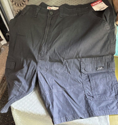 Wrangler Five Star Relaxed Fit Ripstop Cotton Cargo Shorts Gray 10'' Inseam