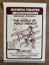 1987 'The World of Percy French' by Brendan O'Dowda Dublin theatre poster