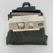 NEW Warners Blissful Benefits Tummy Smoothing Microfiber BRIEF 3 Pack sz 3XL/10