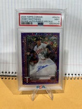 2025 Topps Chrome Zebby Matthews Purple Speckle Refractor Rookie Auto /299