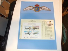 THE ROYAL FLYING CORPS A4 CREST PRINT WITH MOUNTED STAMP COVER