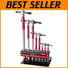 8 Pc Hex Allen Key Wrench Set - Fast Spinning T-Handle, Red