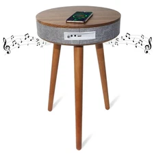 End Table with Bluetooth Speaker, Coffee Table with Wireless Charger, Table w...