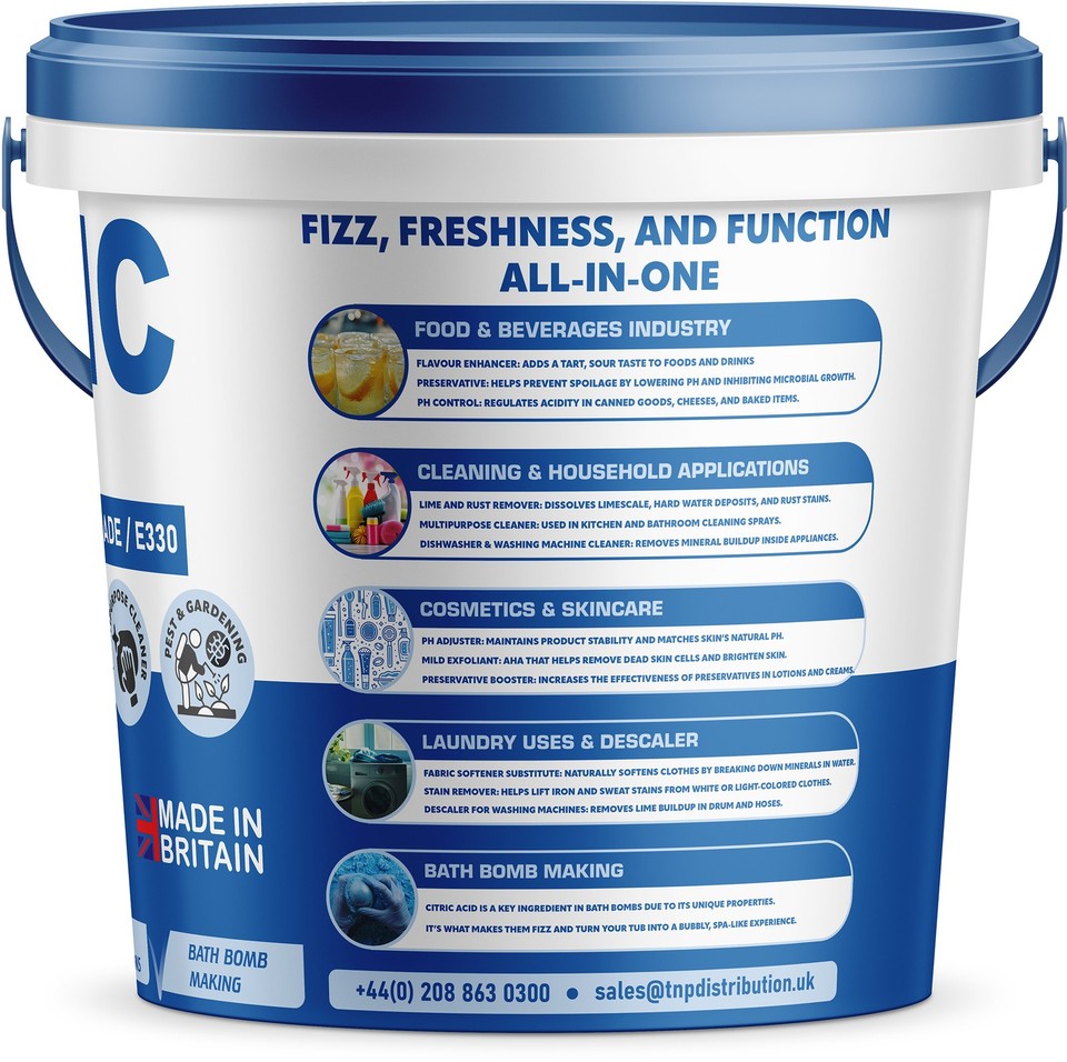 Pure Source Nutrition Citric Acid 1KG Bucket Fine Food Grade Anhydrous ...