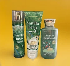 (3Pcs) Bath & Body Works *VANILLA BEAN NOEL* Mist, Cream & Shower Gel 8 Oz-New❤️