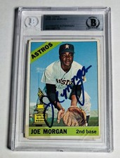 1966 Topps Joe Morgan #195 BAS AUTO Baseball Card HOF Astros 2X MVP  d. 2020