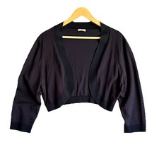 Planet Bolero Shrug Womens XL Navy Blue Cardigan Cropped Preppy Classic