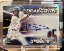 2019 Bowman Draft Chrome Scouts Pick Breakdown 13/99 Riley Greene #BSBA-RG Auto