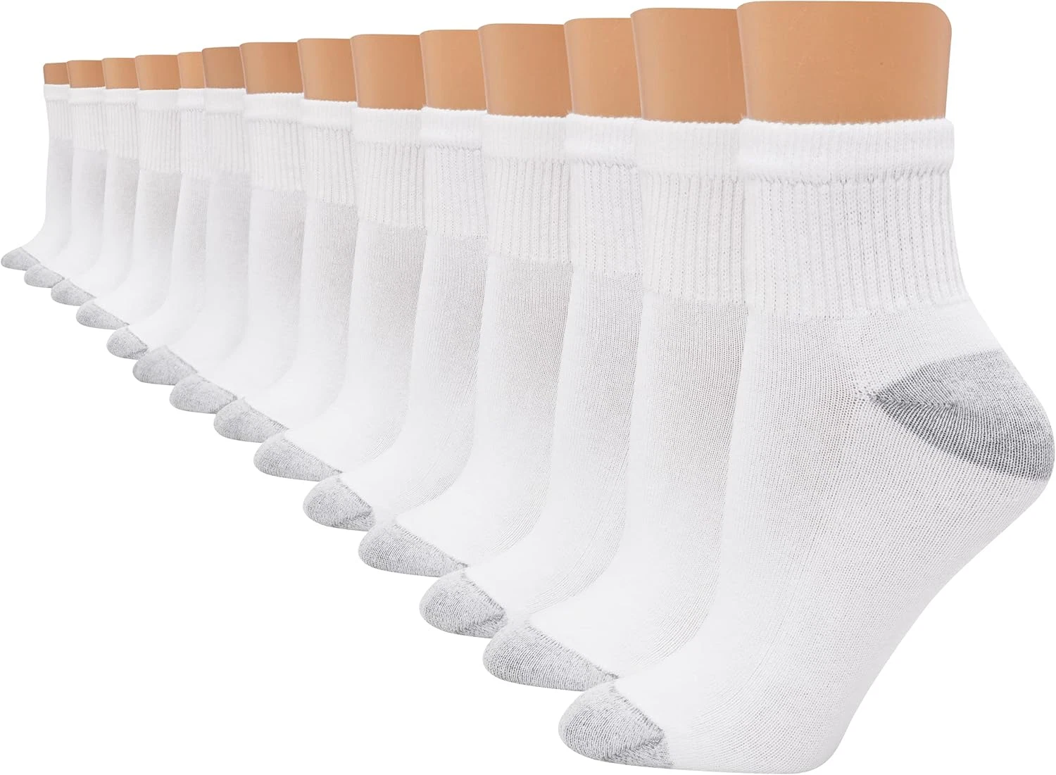 Women's Crew, Ankle, and No-Show Moisture-Wicking Cushioned Athletic Socks (14 P