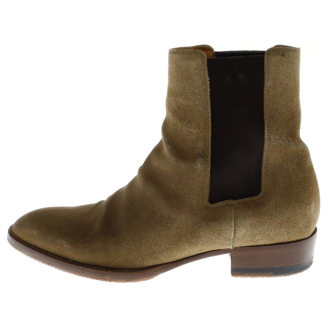 STIVALI CHELSEA SAINT LAURENT PARIS LAURAN PELLE SCAMOSCIATA LATO GORE BEIGE USATI 0B46