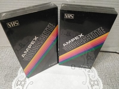 VTG.  Ampex Videocassette T120 VHS (2PK BUNDLE) Made In USA New Sealed