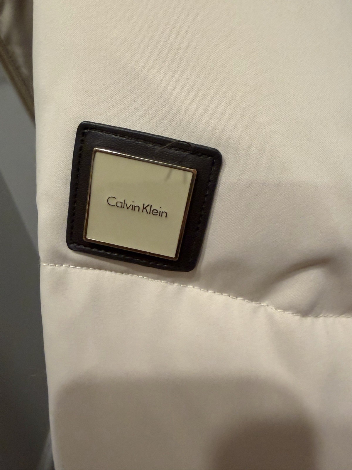 Calvin Klein Beige Quilted Faux Fur Hooded Puffer Jacket with Zipped Pockets thumbnail 4