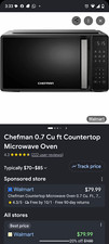 Chefman 0.7 cu ft Countertop Microwave Black 700W RJ55-V-2 Defrost Timer