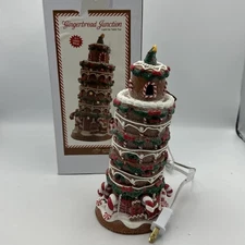 Rare Kurt S Adler Pre-lit Gingerbread Leaning Tower Of Pisa Christmas Decoration