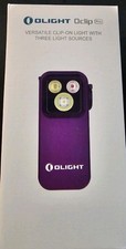 Olight Oclip Pro Purple Clip on Light, Floodlight Spotlight/Red Light, 500 Lumen