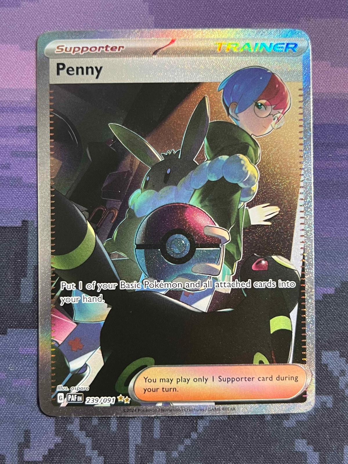 Penny 239/091 Pokemon Paldean Fates Special Illustration Rare Near Mint Card 1