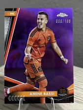 2024 Topps Chrome MLS Amine Bassi Houston Dynamo #72 Purple Refractor /199 (RC)