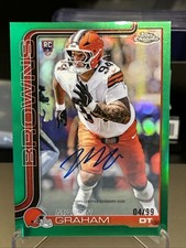 2025 Topps Chrome Football Rookie Autograph Mason Graham /99 Green Refractor RC