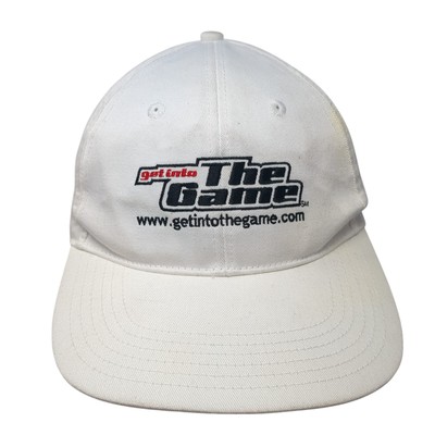Get Into The Game Play Station Slideback Baseball Cap White One Size Adjustable
