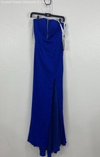 JVN NWT Royal Blue Mesh Insert Strapless Formal Dress SZ. 2