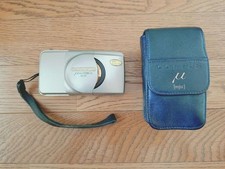 Olympus  ZOOM 105 Silver Compact Camera with Case Excellent Condition