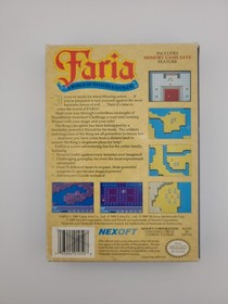 Faria: A World of Mystery and Danger NES Cib Authentic & Tested